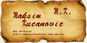 Maksim Kucanović vizit kartica